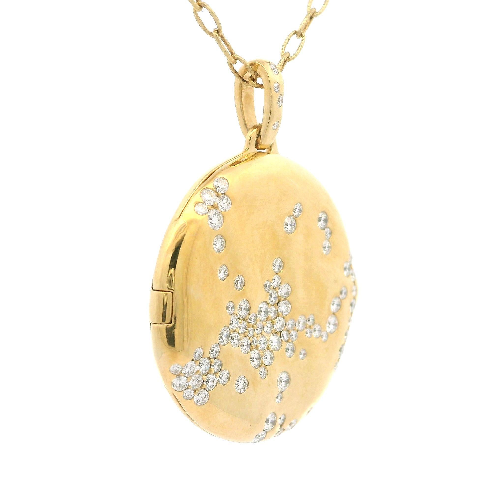 Kat Florence 18k Gold 1.65ctw D FL Diamond Open Locket Pendant Long Necklace 4