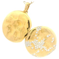 Kat Florence 18k Gold 1.65ctw D FL Diamond Open Locket Pendant Long Necklace