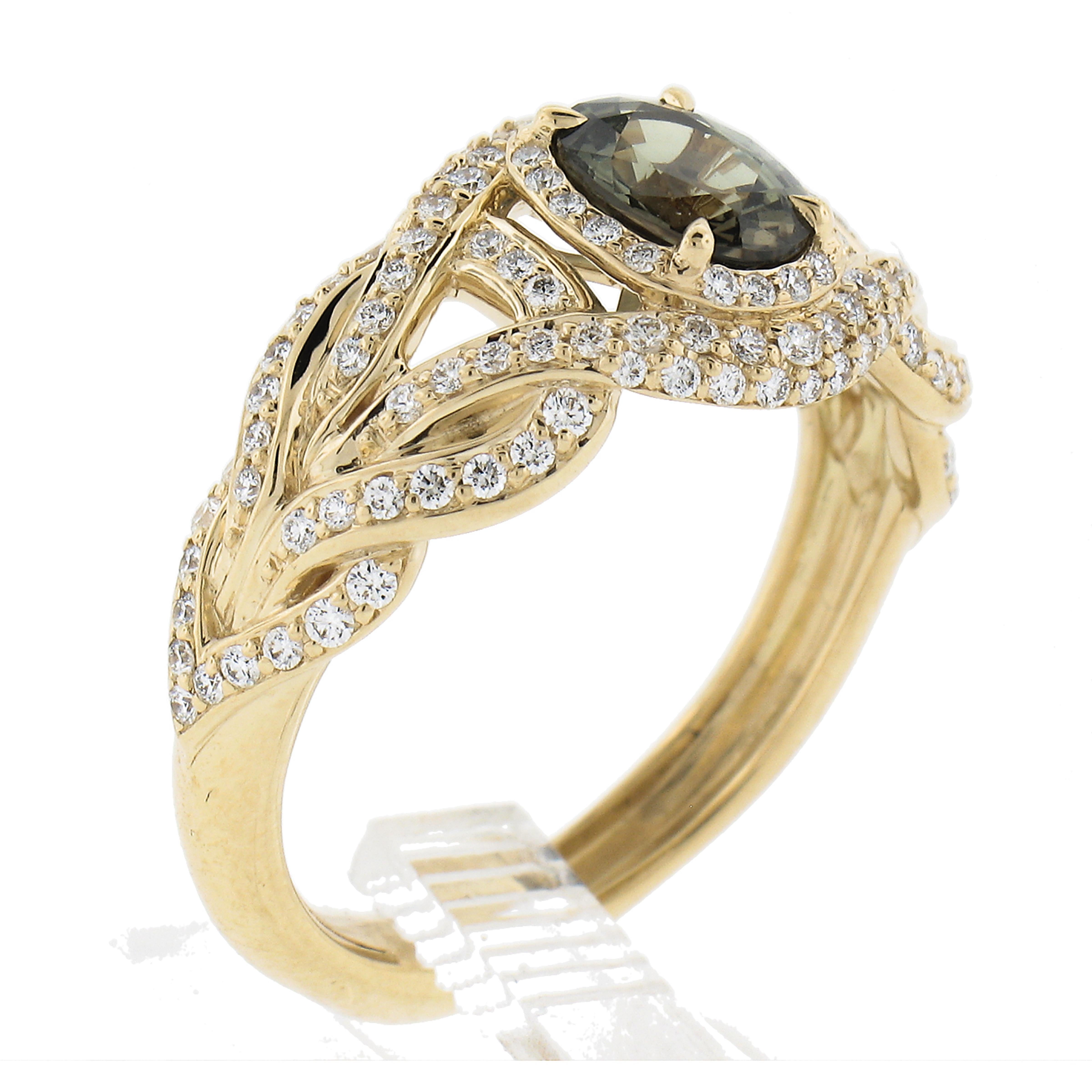 Kat Florence 18k Gold 1.74ct AIGS Graded Alexandrite & Diamond Statement Ring For Sale 5