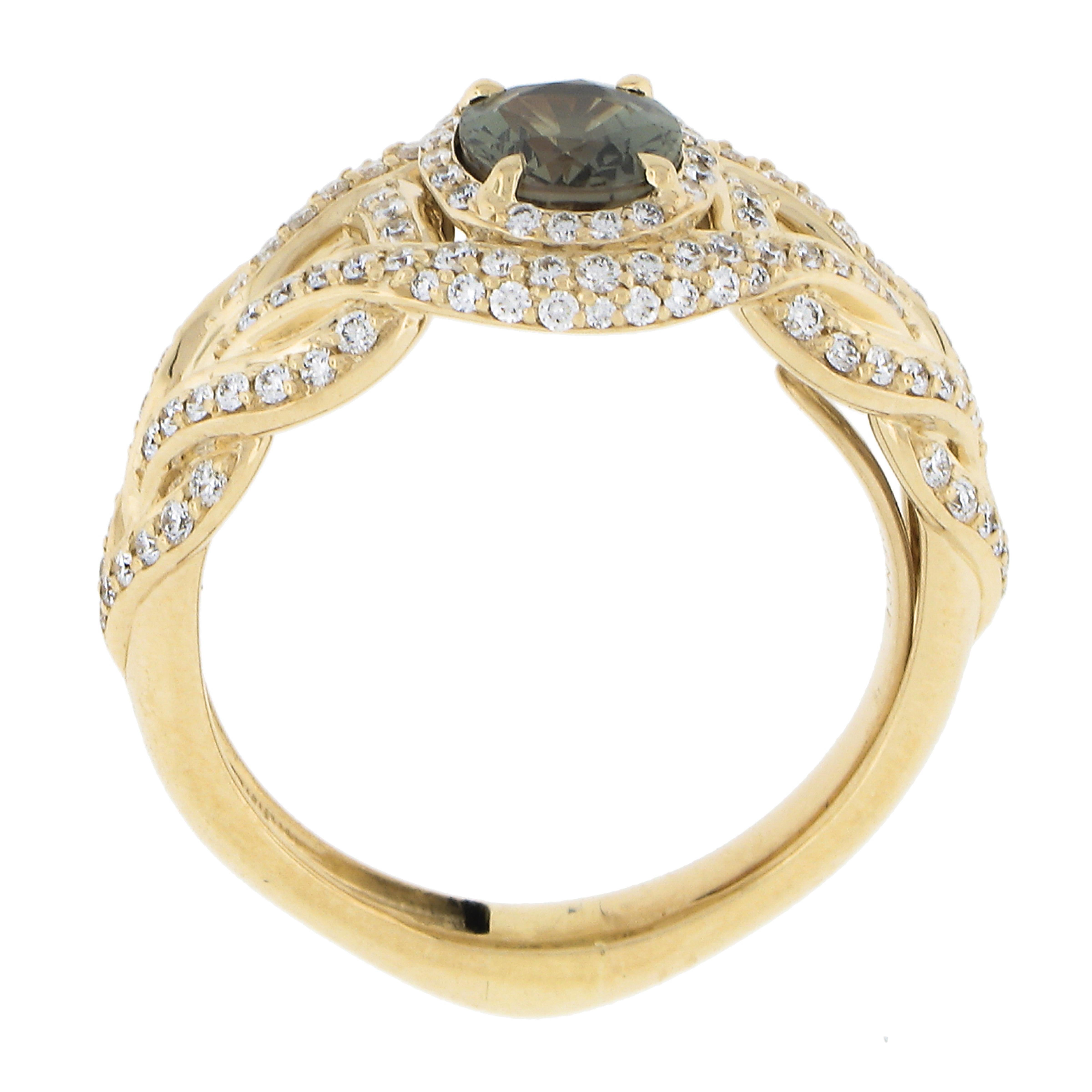 Kat Florence 18k Gold 1.74ct AIGS Graded Alexandrite & Diamond Statement Ring For Sale 4