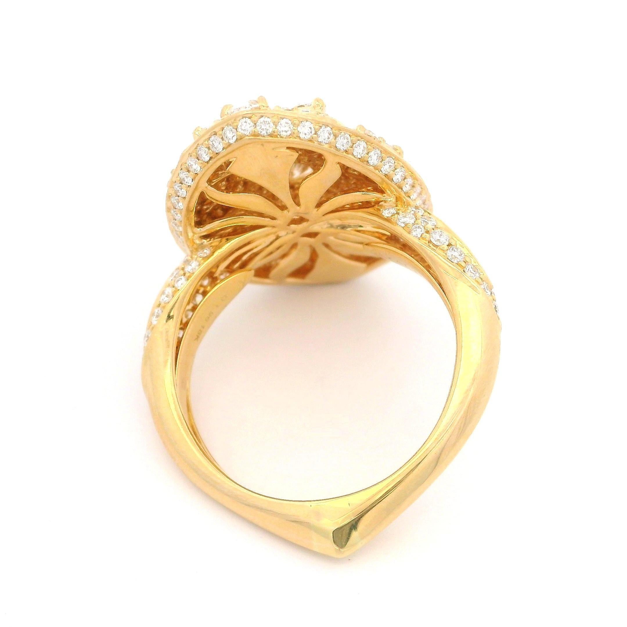 --Stones:--
207 Natural Genuine Diamonds - Round Brilliant , Marquise, Pear & Oval Cut - Pave & Prong Set - D Color - Flawless Clarity - 1.96ctw exact. as per paper
Total Carat Weight: 1.96 exact

Material: 18k Yellow Gold
Total Weight: 11.5