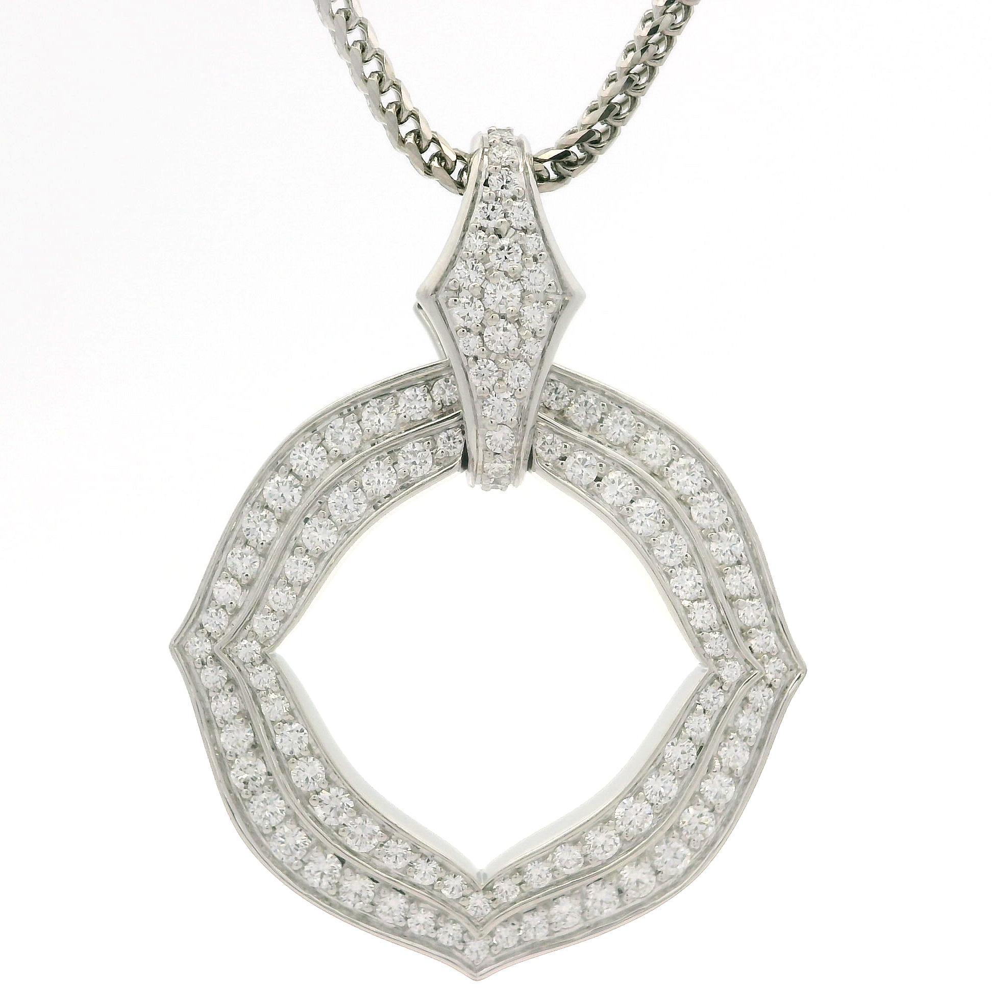 Kat Florence Collana con ciondolo aperto in oro 18k D FL 0.91ctw con scatola in vendita 6