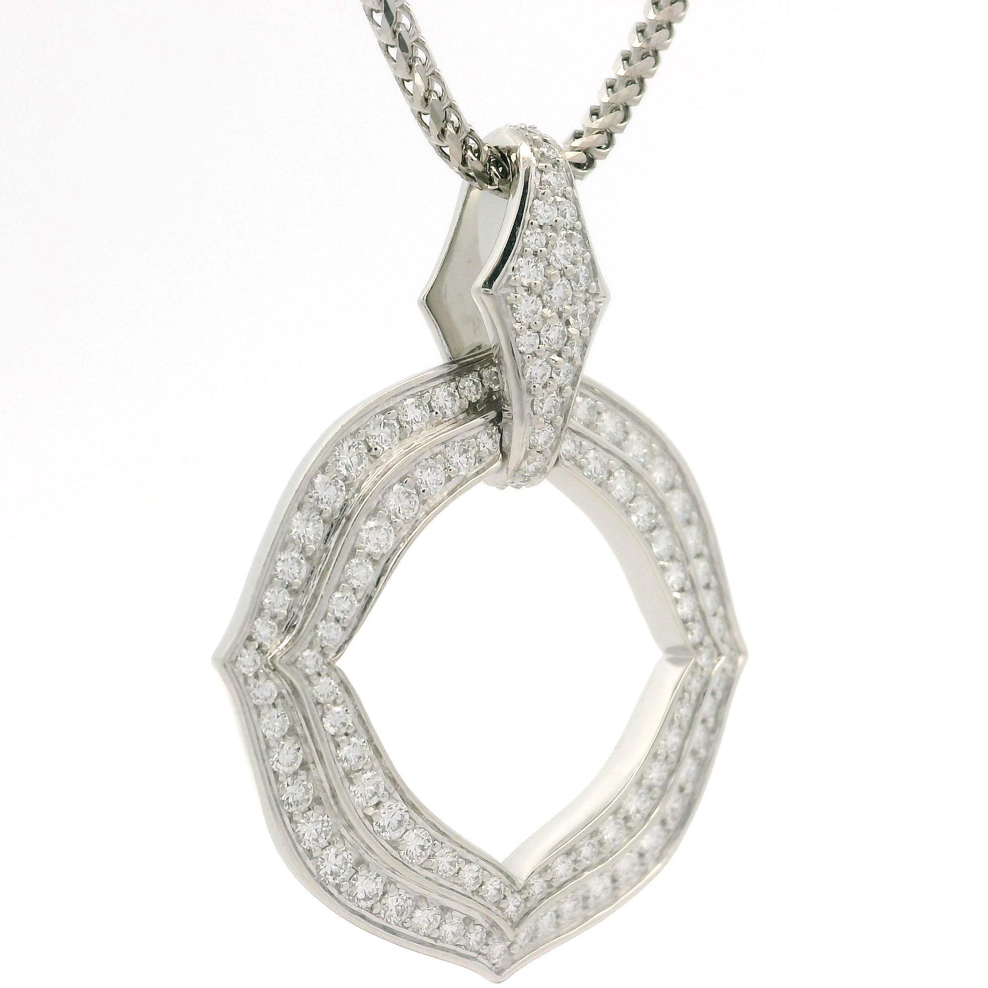 Kat Florence Collana con ciondolo aperto in oro 18k D FL 0.91ctw con scatola in vendita 7