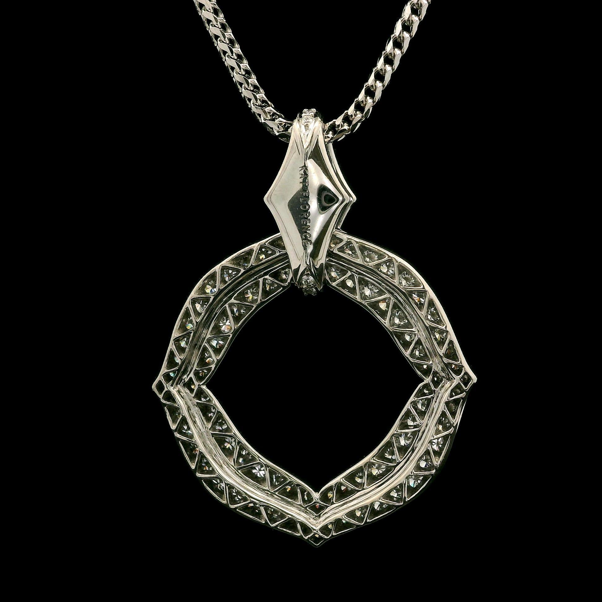 Donna Kat Florence Collana con ciondolo aperto in oro 18k D FL 0.91ctw con scatola in vendita