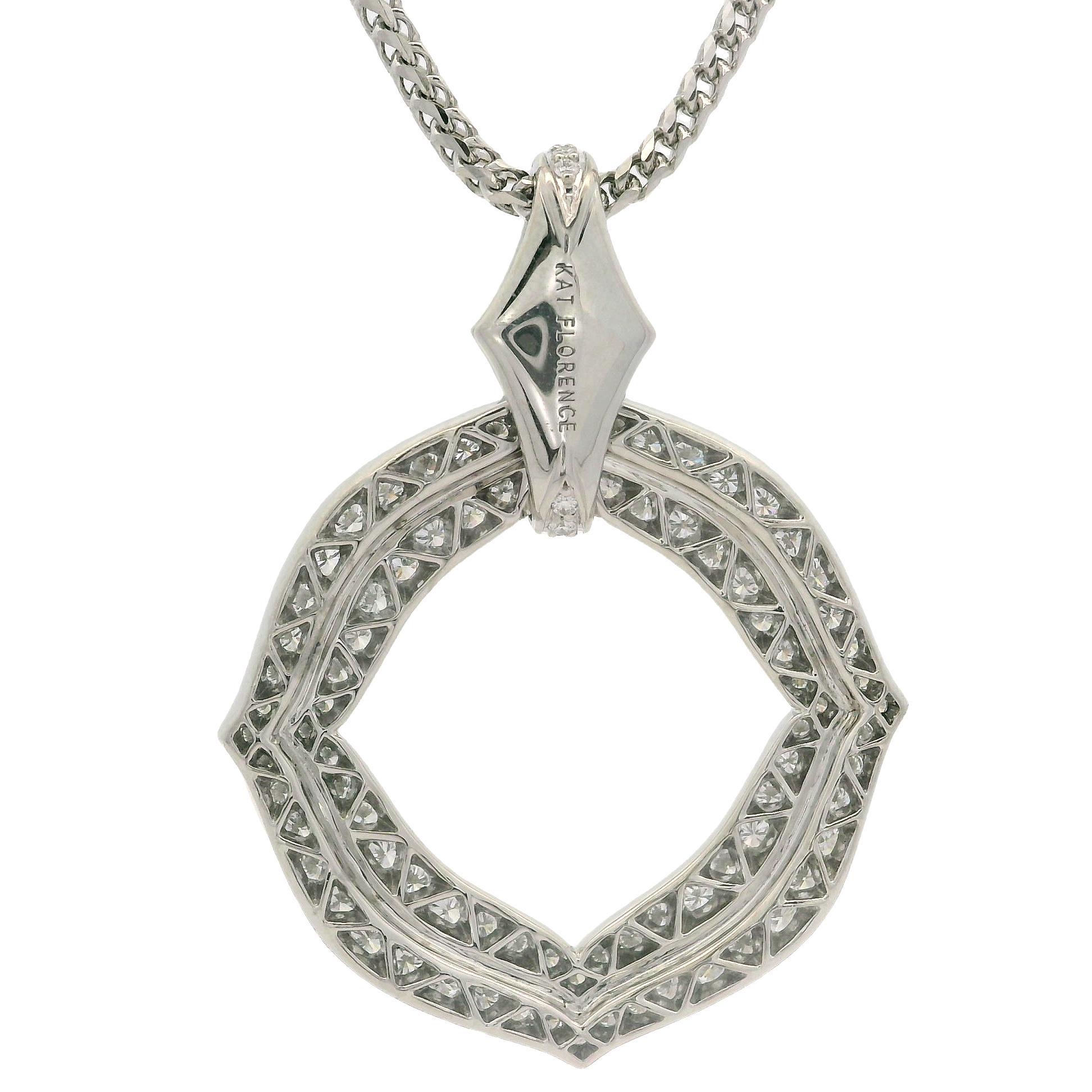 Kat Florence Collana con ciondolo aperto in oro 18k D FL 0.91ctw con scatola in vendita 4