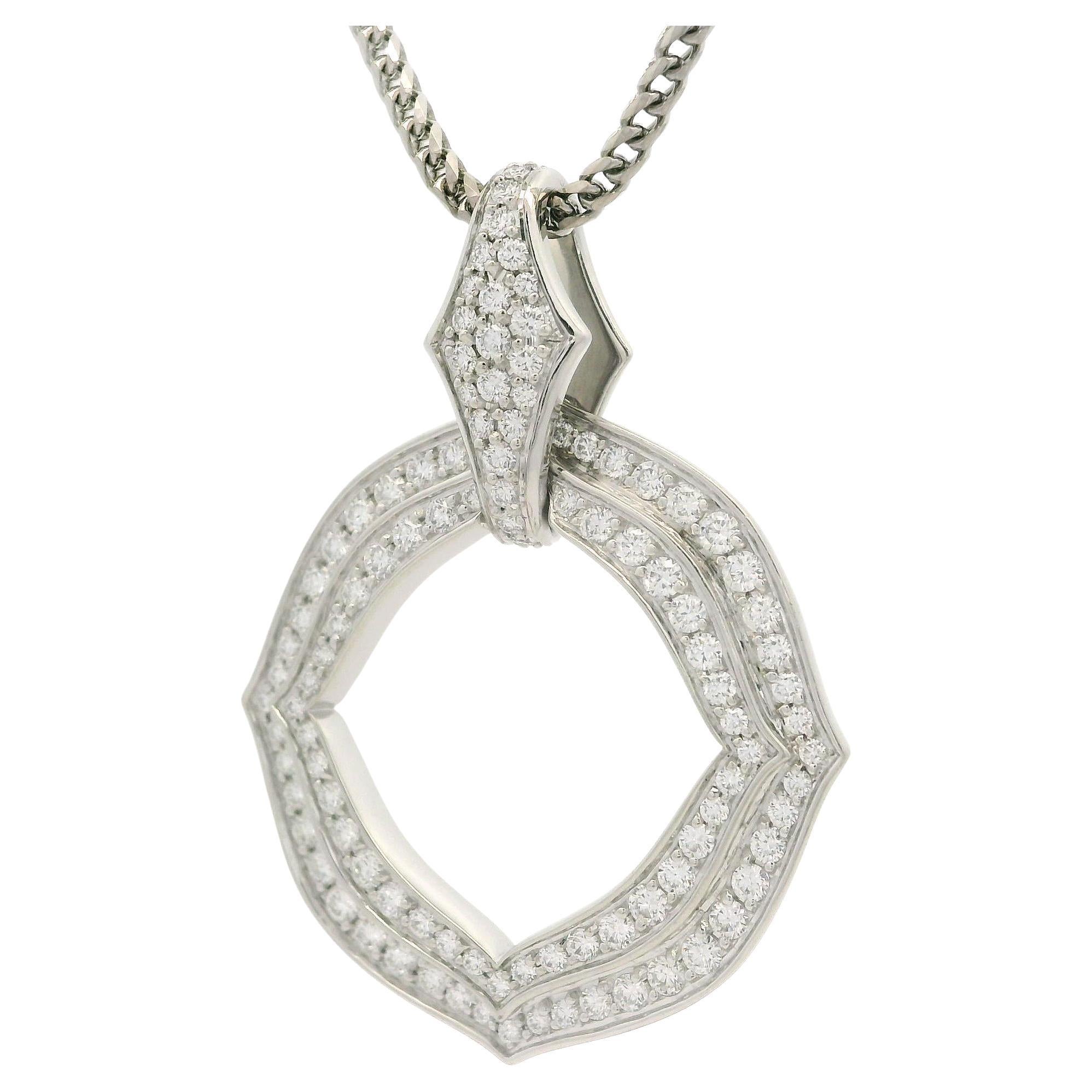 Kat Florence 18k Gold D FL 0.91ctw Diamond Open Pendant Necklace w/ Box