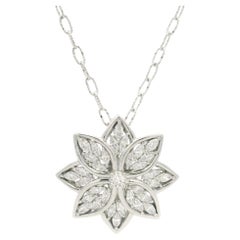 Kat Florence 18k Gold D FL 1.18ctw Diamond Snowflake Pendant Necklace Long Chain