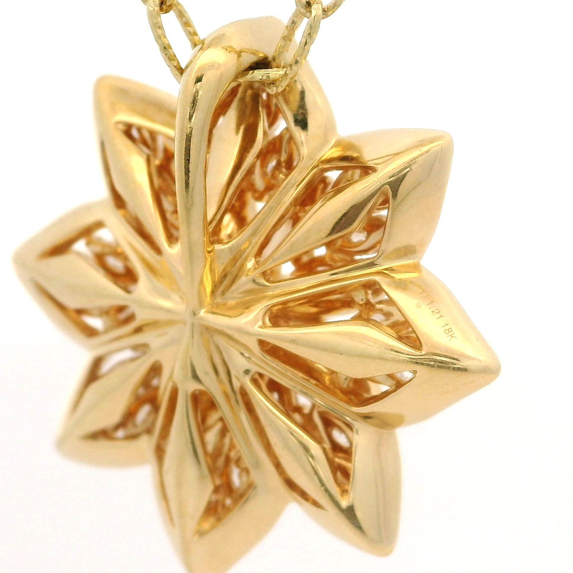 Kat Florence 18k Gold D FL 1.21ctw Diamond Snowflake Pendant Necklace Long Chain For Sale 3