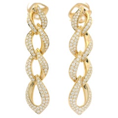 Kat Florence Pendants d'oreilles à maillons couverts de diamants D FL 1,26 ctw, en or 18 carats avec boîte