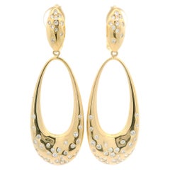 Kat Florence 18k Gold D Flawless 0.80ctw Diamond Teardrop Open Earrings w/ Box
