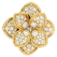 Kat Florence 18k Gold D makelloser 1,28ctw Diamant-Blumenring mit mehrlagigem Blumenring mit Schachtel