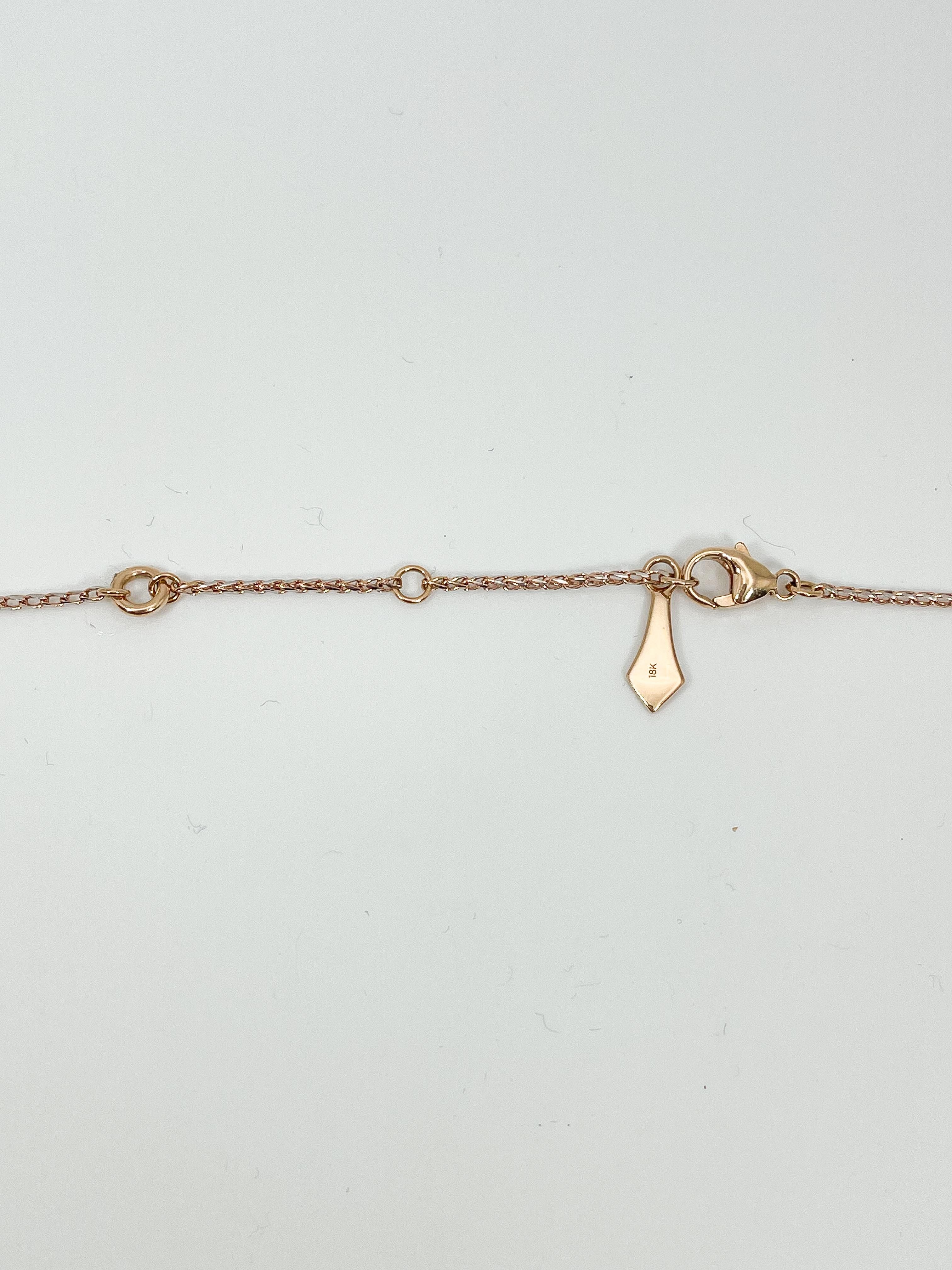 Kat Florence 18 Karat Roségold Diamant- Frosch auf Blatt Anhänger .75 Karat im Angebot 1