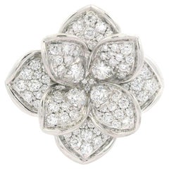 Kat Florence 18k White Gold 1.33ctw D FL Diamond Flower Cocktail Ring