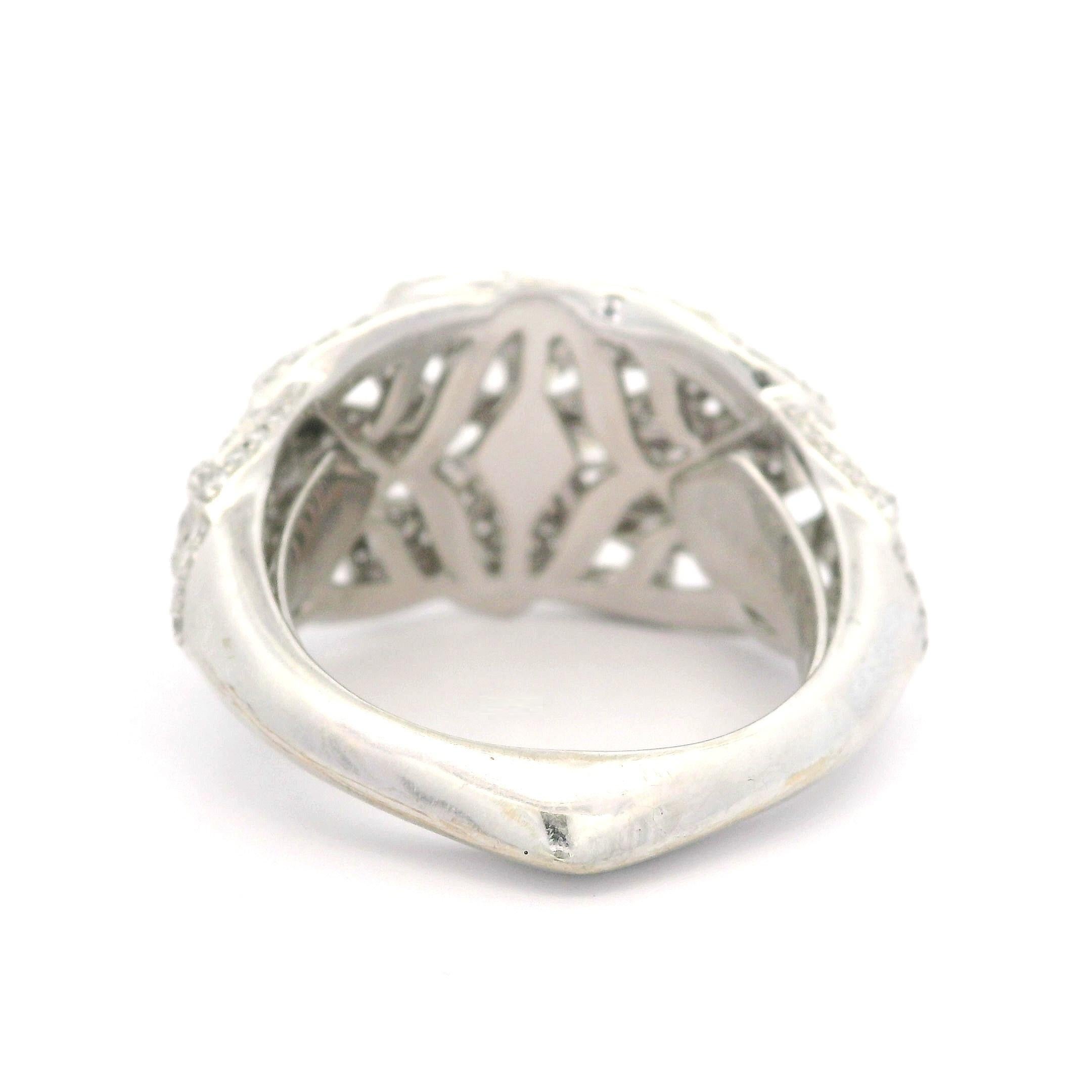 Kat Florence 18k White Gold 1.64ctw D FL Diamond Flower Wide Open Work Ring 2