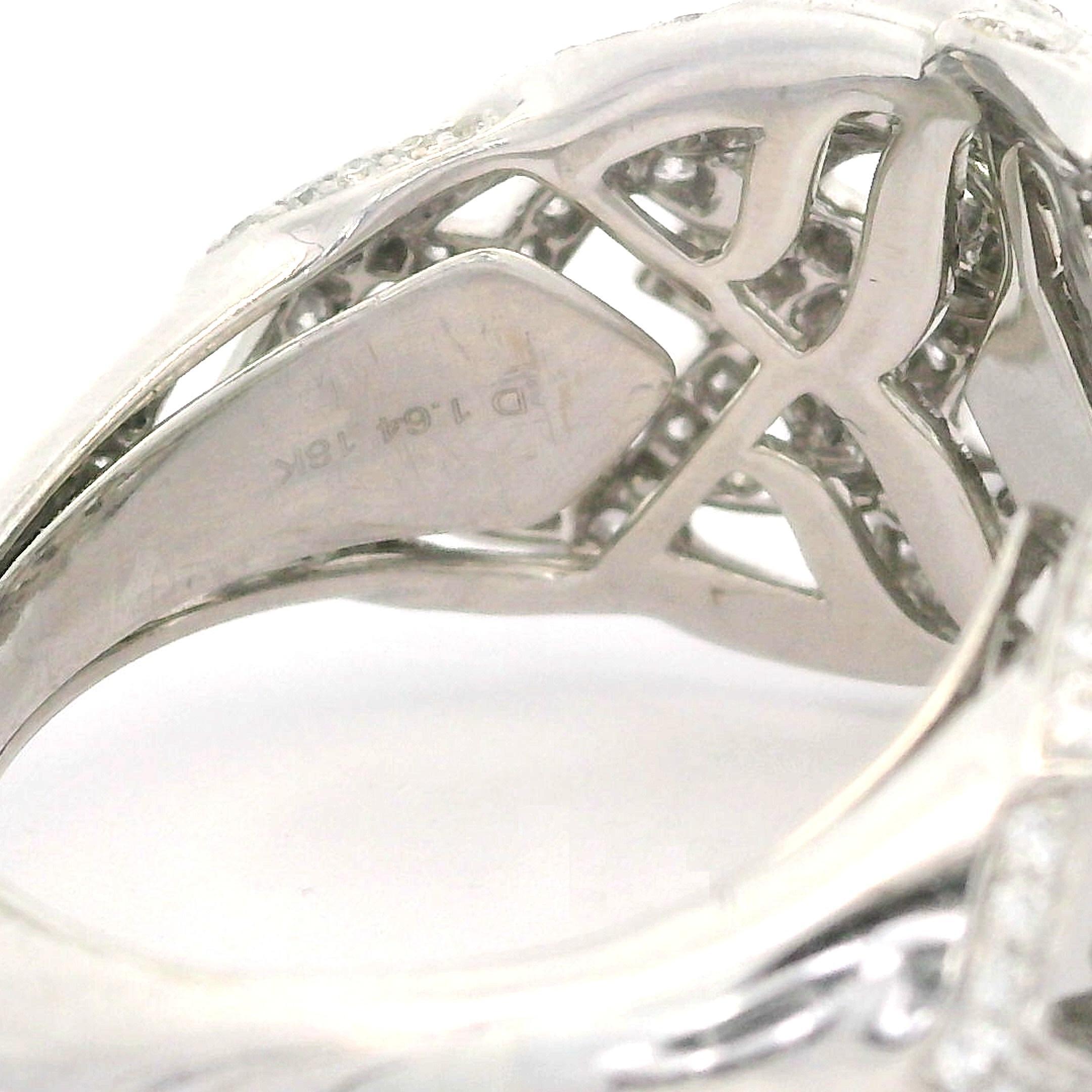 Kat Florence 18k White Gold 1.64ctw D FL Diamond Flower Wide Open Work Ring 3