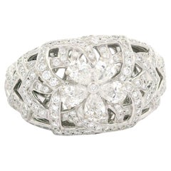 Kat Florence 18k White Gold 1.64ctw D FL Diamond Flower Wide Open Work Ring
