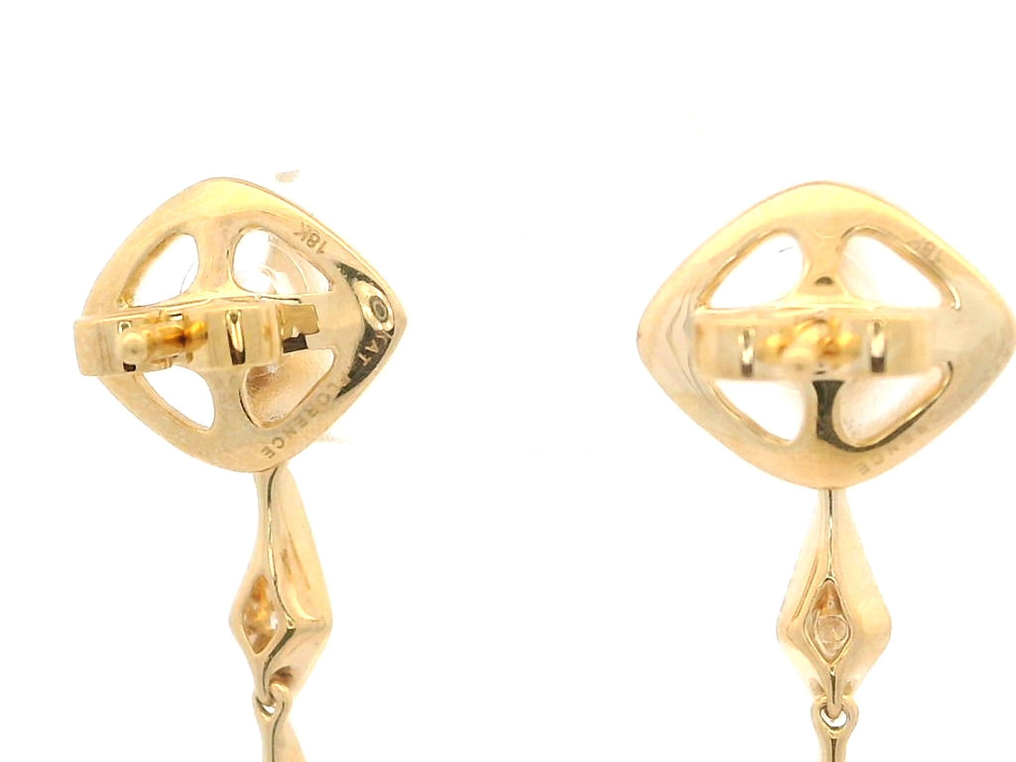 Kat Florence 18k Yellow Gold 1.24ctw D FL Diamond Long Dangle Drop Earrings For Sale 8