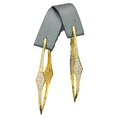 Kat Florence 18K Yellow gold 1.44 CTW Natural Diamond Large Hoop earrings D/VVS