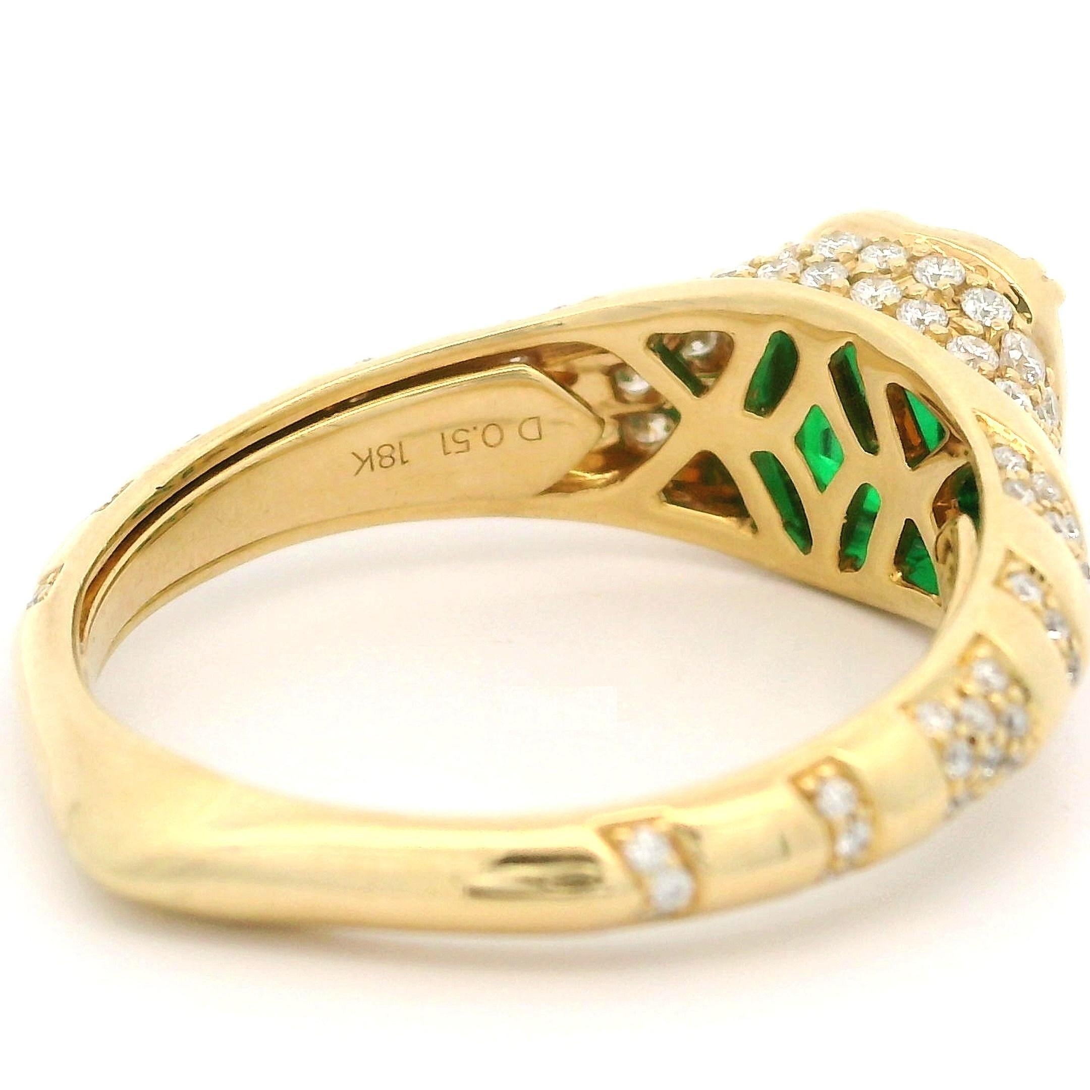 Kat Florence 18k Yellow Gold 2.52ctw Emerald & D Flawless Diamond Ring w/ Box For Sale 1