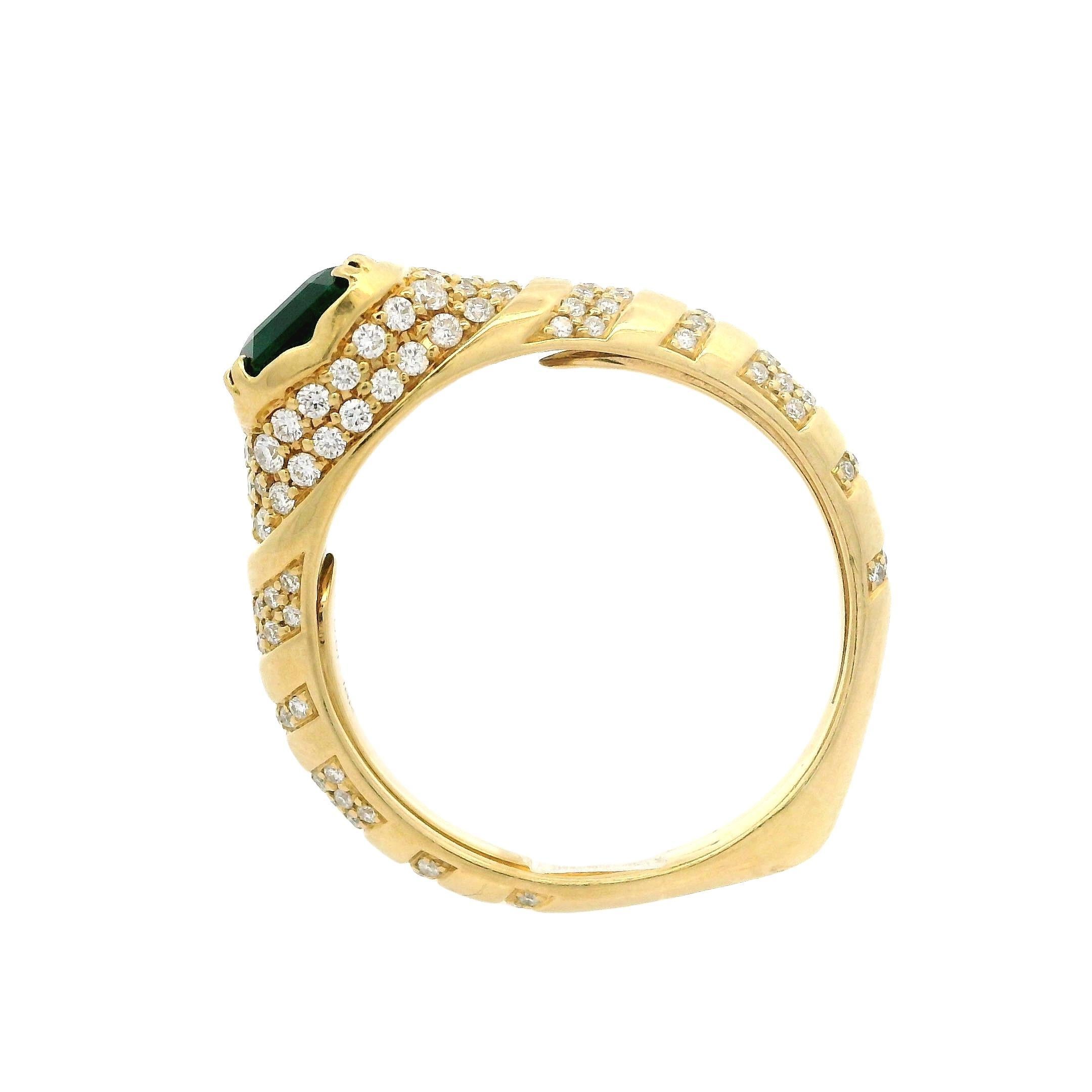 Kat Florence 18k Yellow Gold 2.52ctw Emerald & D Flawless Diamond Ring w/ Box For Sale 4