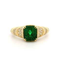 Kat Florence 18k Gelbgold 2,52ctw Smaragd & D makelloser Diamantring mit Schachtel
