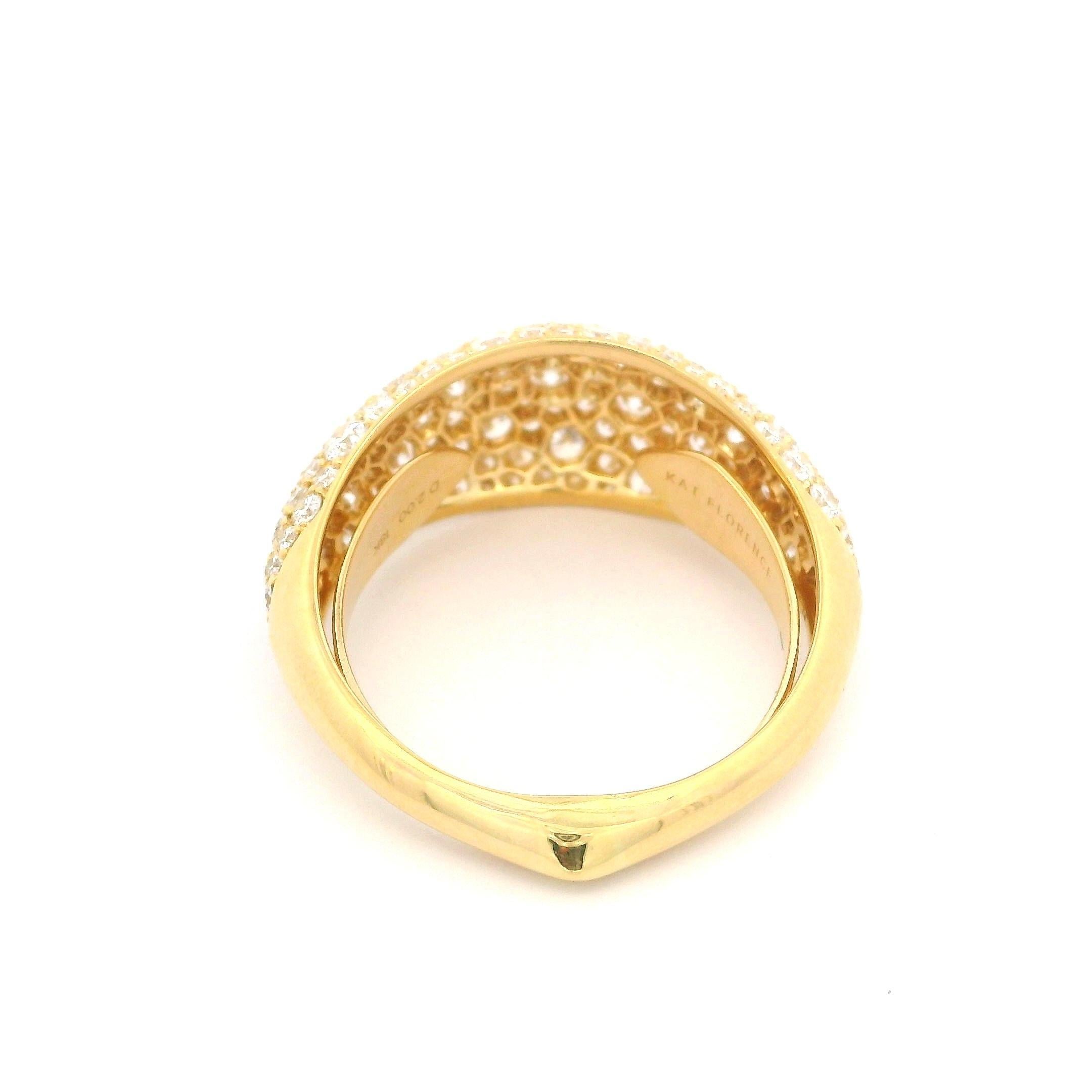 Kat Florence 18k Gelbgold 2ctw D/FL Runder gewölbter Diamantring mit gewölbtem Bandring 1