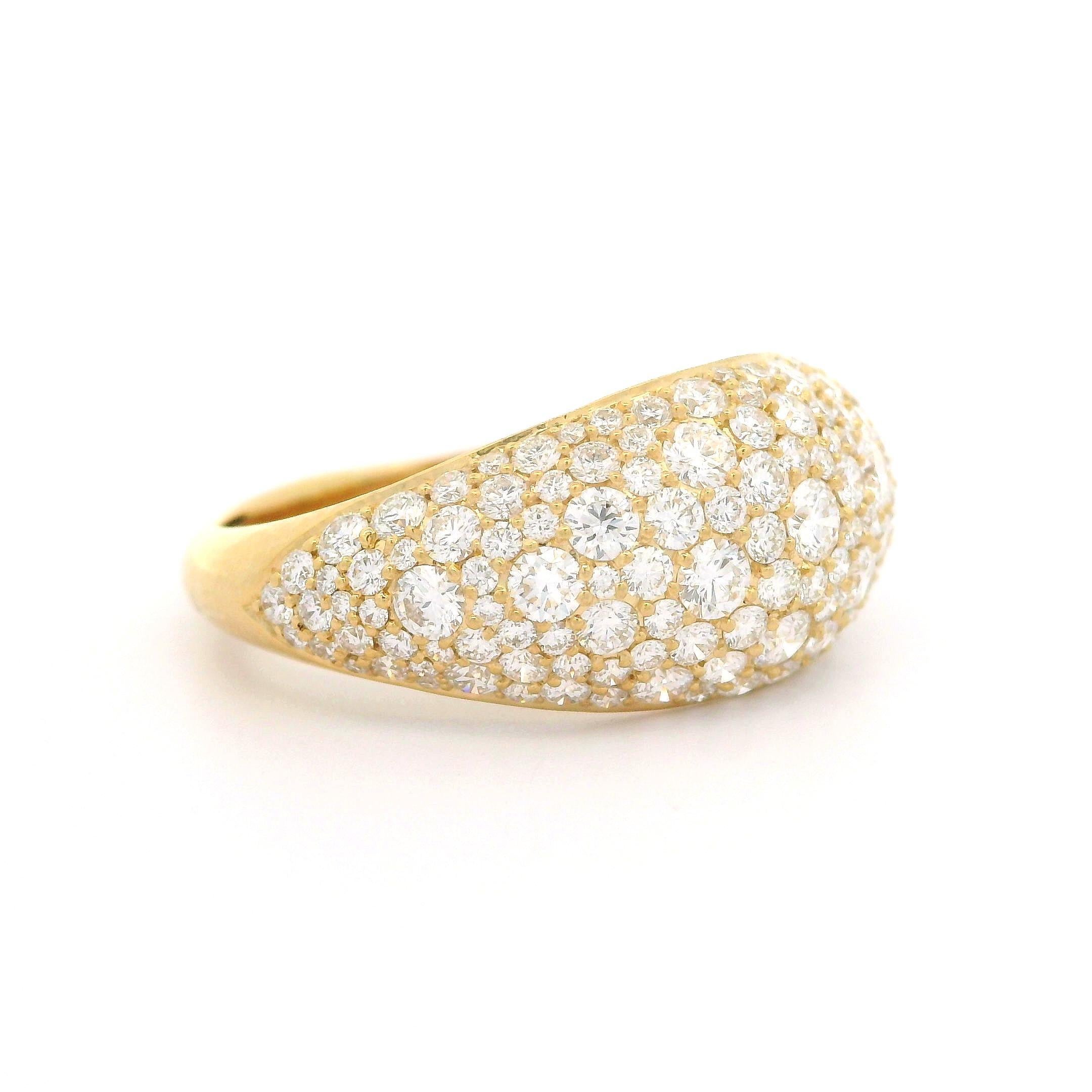 Kat Florence 18k Gelbgold 2ctw D/FL Runder gewölbter Diamantring mit gewölbtem Bandring 3
