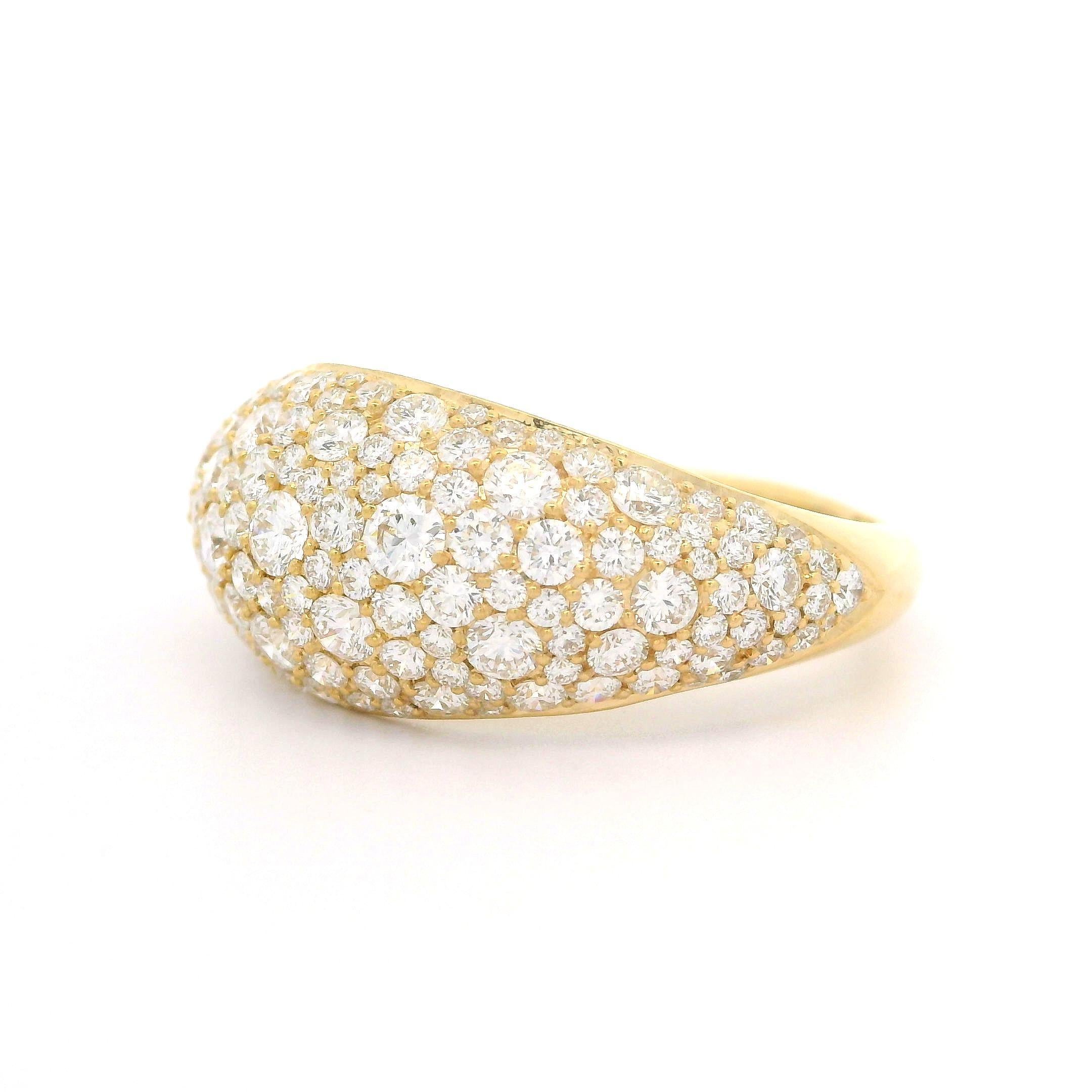 Kat Florence 18k Gelbgold 2ctw D/FL Runder gewölbter Diamantring mit gewölbtem Bandring 4
