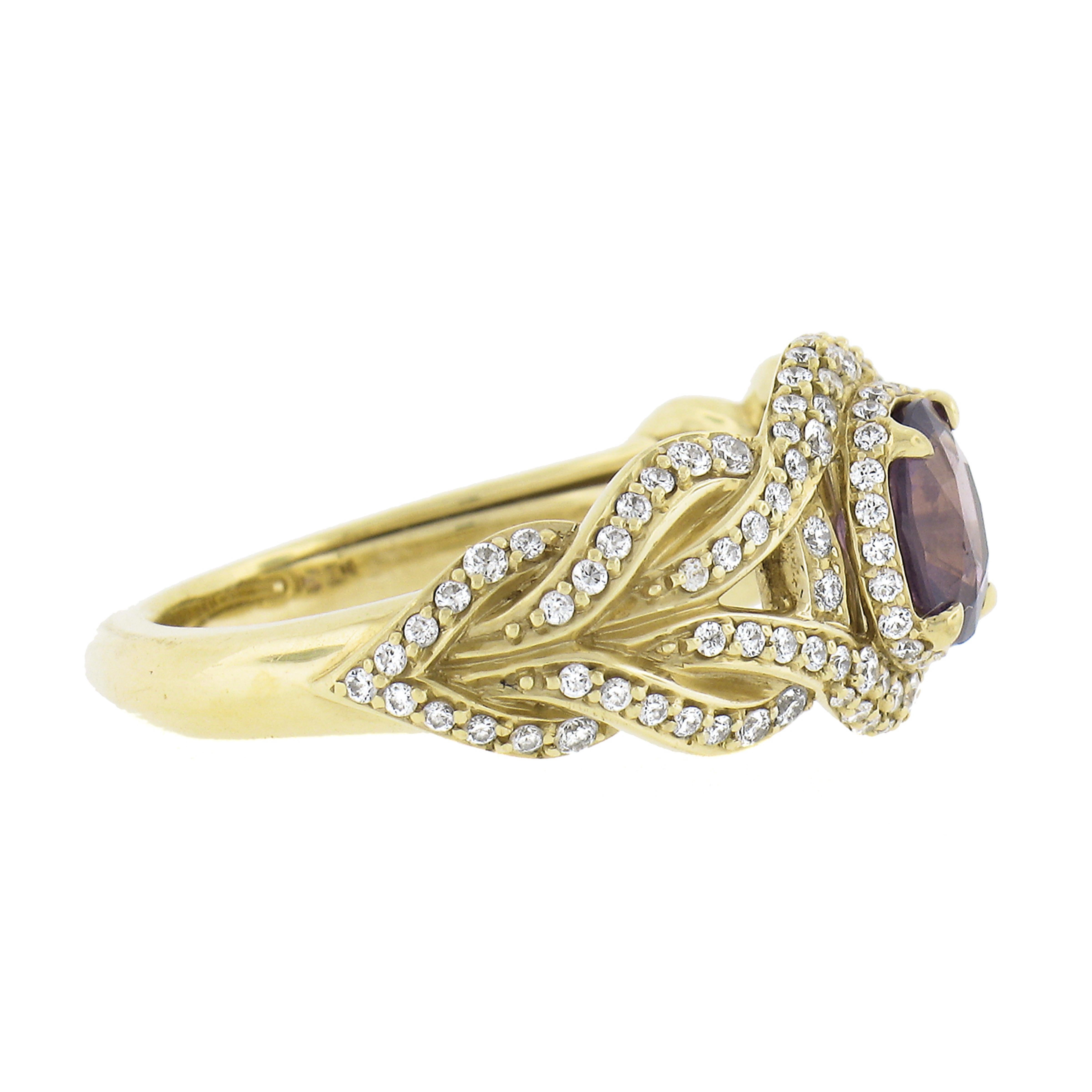 Kat Florence 18k Yellow Gold Aigs 1.92ct No Heat Kashmir Sapphire & Diamond Ring 1