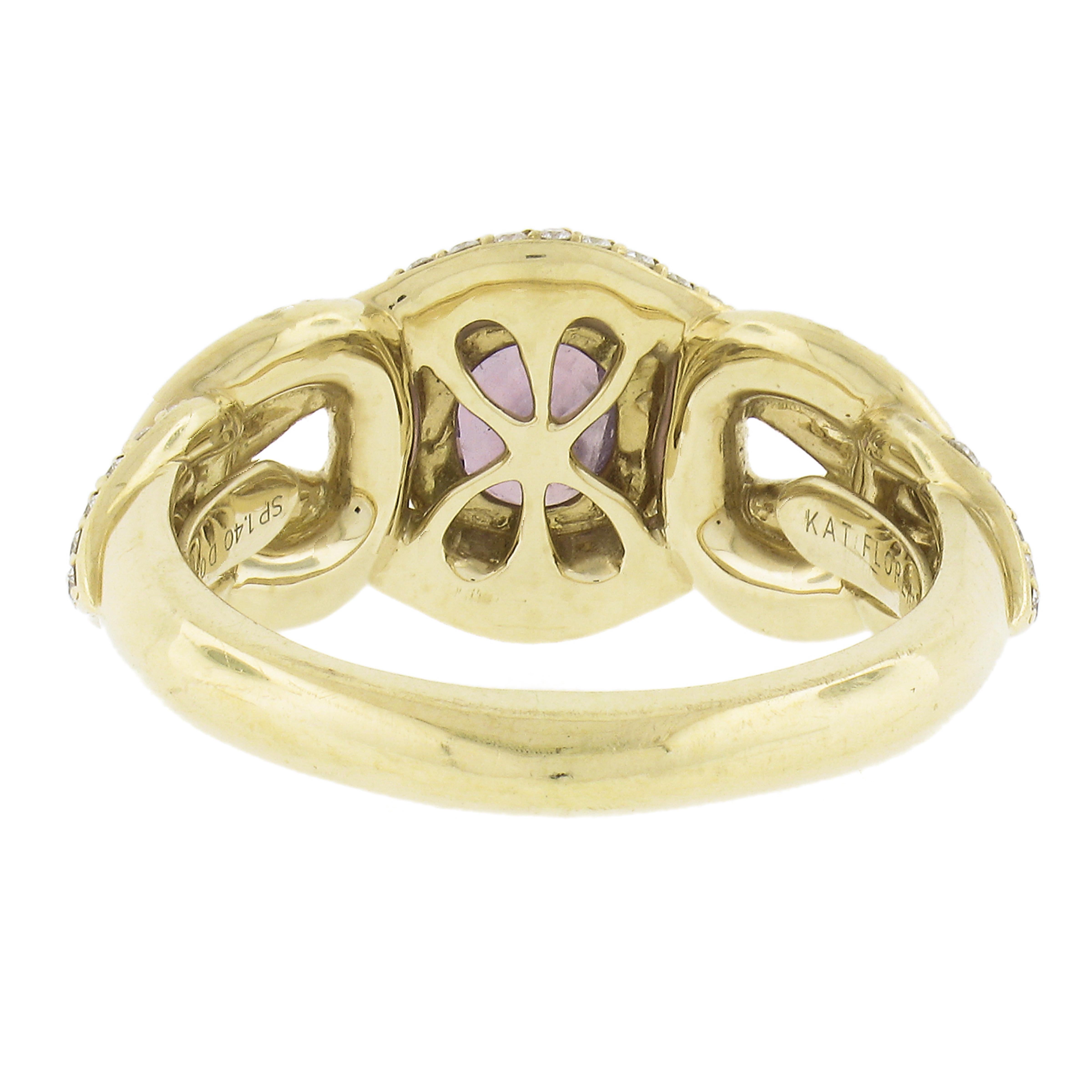 Kat Florence 18k Yellow Gold Aigs 1.92ct No Heat Kashmir Sapphire & Diamond Ring 2