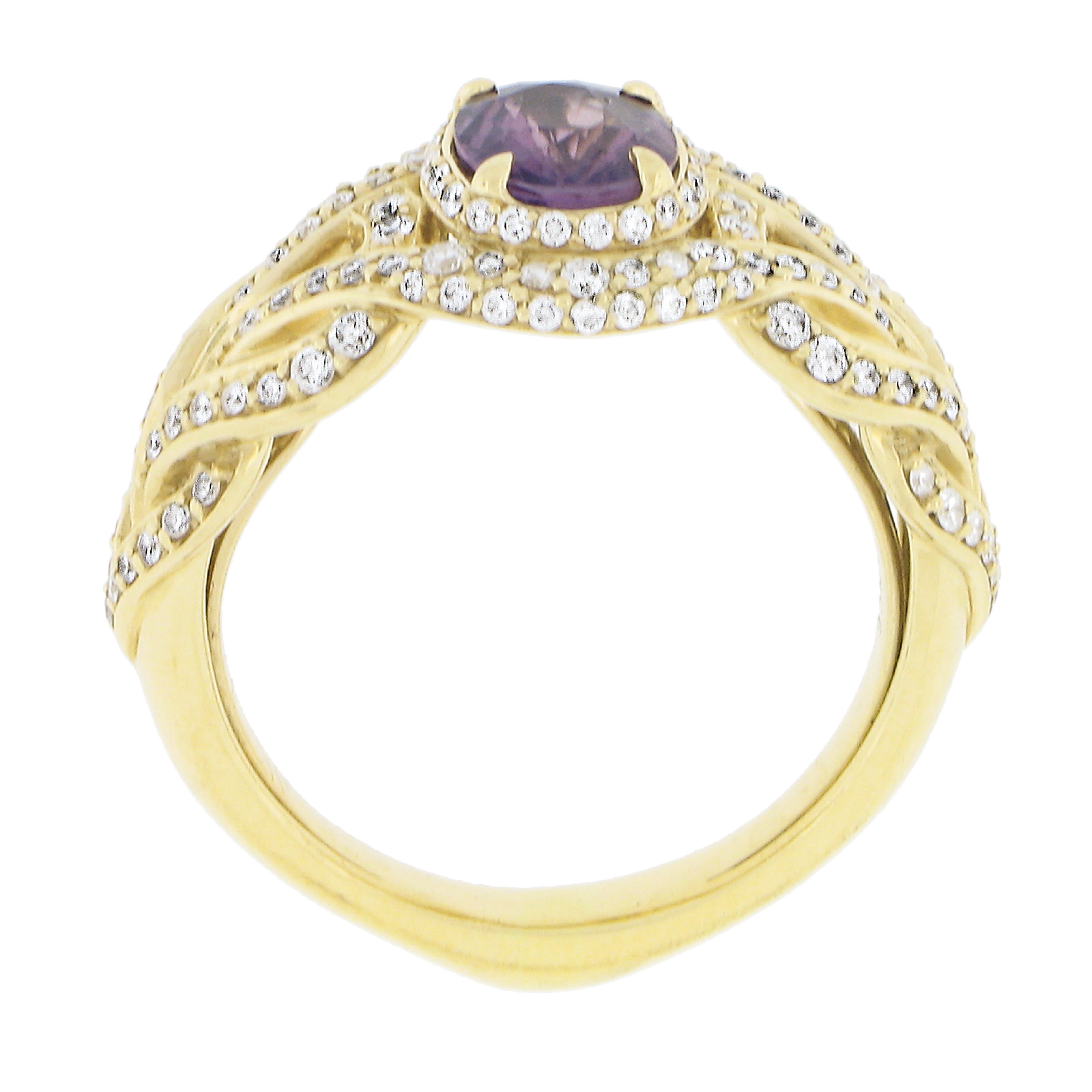 Kat Florence 18k Yellow Gold Aigs 1.92ct No Heat Kashmir Sapphire & Diamond Ring 3