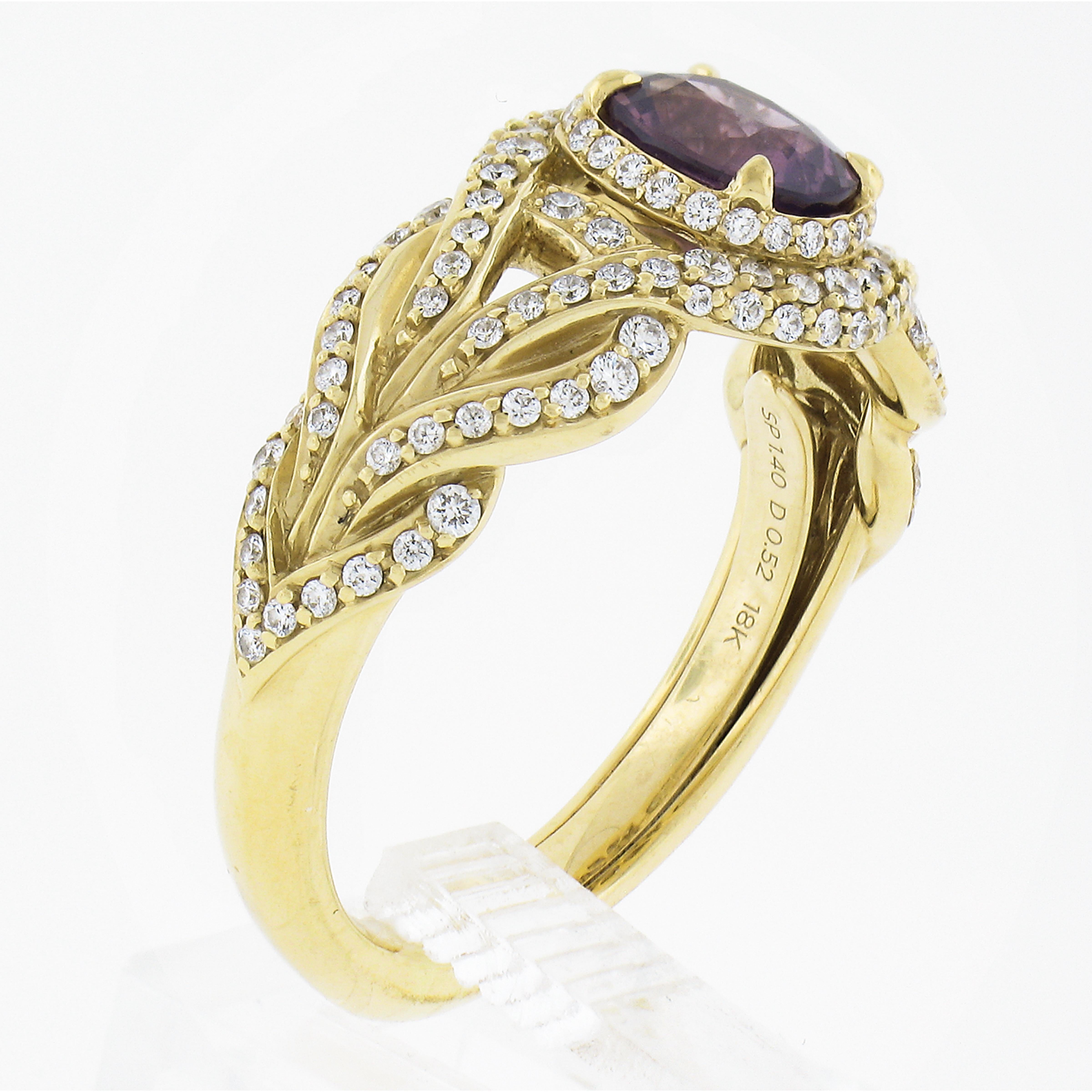 Kat Florence 18k Yellow Gold Aigs 1.92ct No Heat Kashmir Sapphire & Diamond Ring 4