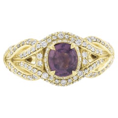 Kat Florence 18k Yellow Gold Aigs 1.92ct No Heat Kashmir Sapphire & Diamond Ring