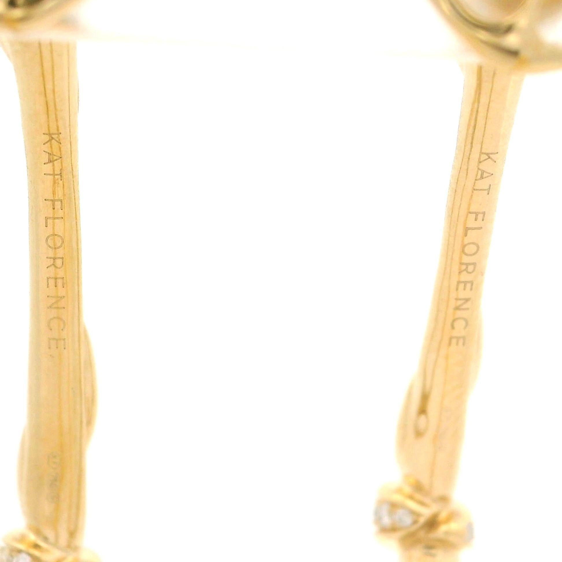 Kat Florence 18k Yellow Gold D FL 0.90ctw Diamond Large Hoop Earrings w/ Box For Sale 5