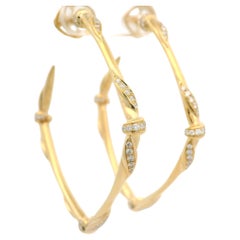 Kat Florence 18k Yellow Gold D FL 0.90ctw Diamond Large Hoop Earrings w/ Box