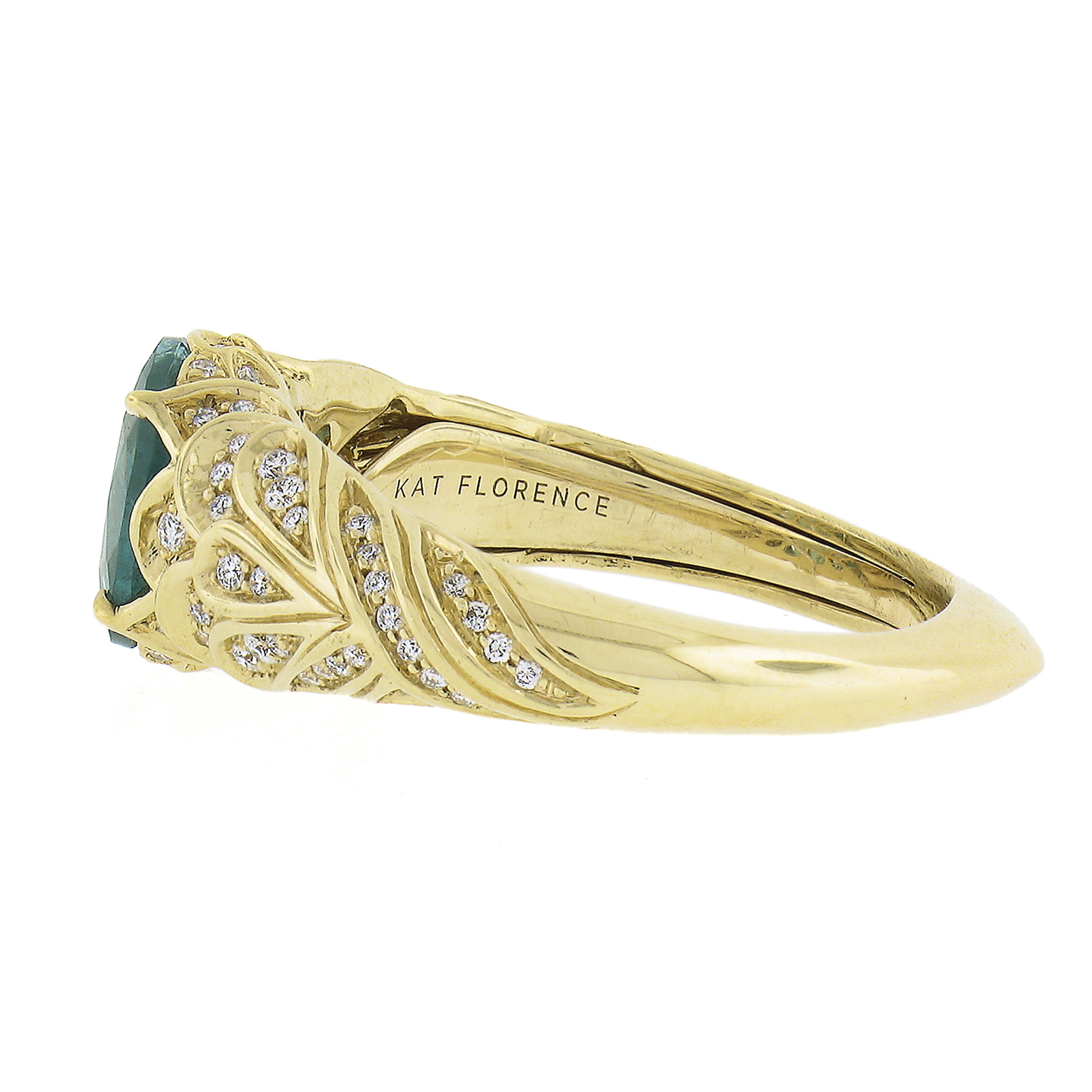Kat Florence 18k Gelbgold Oval Grandidierit & Diamant Cocktail-Ring mit Papieren im Zustand „Hervorragend“ im Angebot in Montclair, NJ