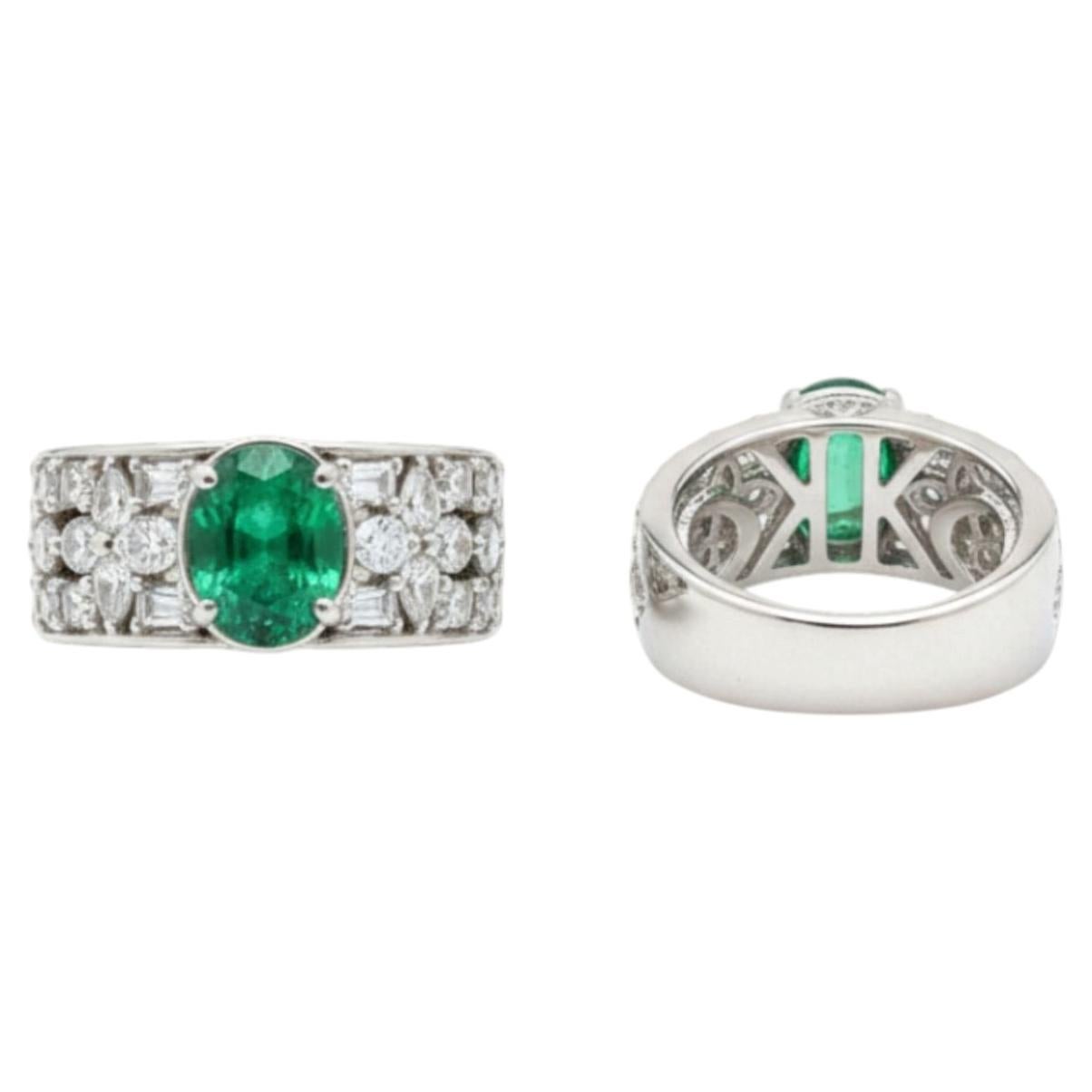 Kat Florence 2.44ct Tsavorite Garnet Diamond Ring in 18k Gold For Sale