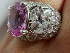 Kat Florence 2.94ct Unheated Ceylon Padparadscha Sapphire Diamond Ring