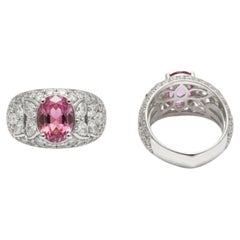 Kat Florence 2.94ct Unheated Ceylon Padparadscha Sapphire Diamond Ring
