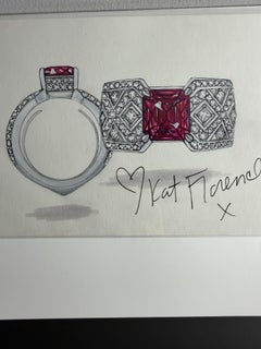 Kat Florence 3.04ct Ancient Balas Spinel Diamond Ring in 18k Gold