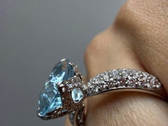 Kat Florence 3.72ct Santa Maria Aquamarine Diamond Ring