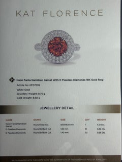 Kat Florence 4.12ct Namibian Spessartite Garnet Diamond Ring