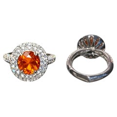 Kat Florence 4.12ct Namibian Spessartite Garnet Diamond Ring