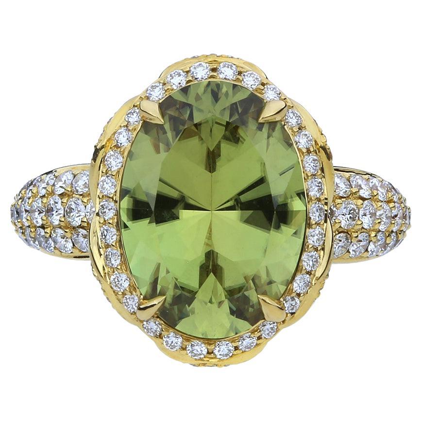 Kat Florence 5.13 Carat Zultanite and Diamond 18K Gold Ring For Sale