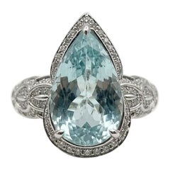 Kat Florence 7.23ct Pear-Cut Mozambique Paraiba Tourmaline & Pavé Diamonds