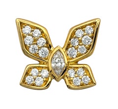 Kat Florence D Flawless Diamond Butterfly Stud Earrings in 18 Karat Yellow Gold