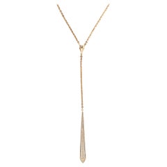 Kat Florence Flawless Yellow Gold 0.72ct Round Diamond Lariat Necklace