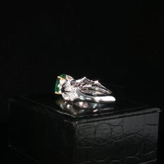 Kat Florence GIA Platinum 3.37ct Colombian Emerald Pave Diamond Ring Size 6.5