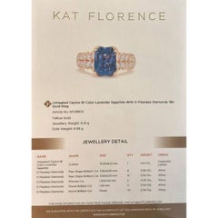 Kat Florence High Jewelry Ring with Unheated Lavender Bicolor Sapphire 4.51 ct a