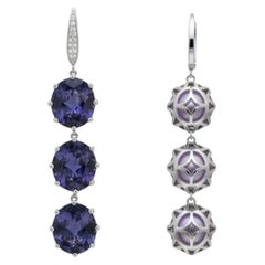 Kat Florence Iolite Earrings 18.8ct Madagascar with D Flawless Diamonds